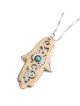 Collier Hamsa en or et argent - Bénédiction sacerdotale - Livre des Nombres 6