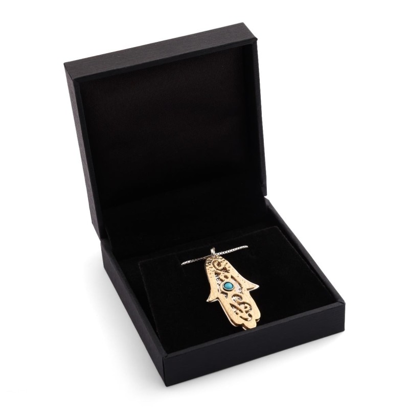 Collier Hamsa en or et argent - Bénédiction sacerdotale - Livre des Nombres 6