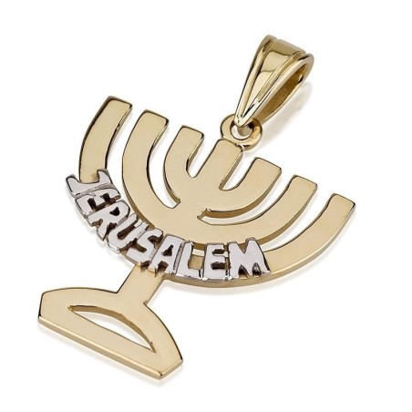 Pendentif menorah ouvert en or 14 carats