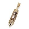 14K Gold Flames of Life Mezuzah Pendant
