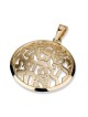 Grand disque ouvert en or 14 carats avec pendentif Shema Yisrael - Deutéronome 6:4