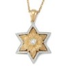 14K Gold Floral Star of David Pendant With 79 Diamonds