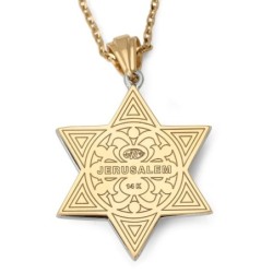 14K Gold Floral Star of David Pendant With 79 Diamonds