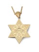 14K Gold Floral Star of David Pendant With 79 Diamonds