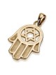 Pendentif Hamsa en couches d'or 14 carats