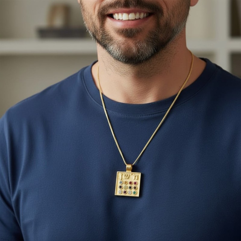 14K Gold Hoshen Pendant Necklace