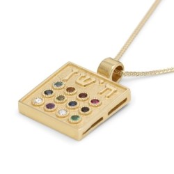 14K Gold Hoshen Pendant Necklace