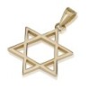 14K Gold Classic Thin Cut Star of David Pendant Necklace