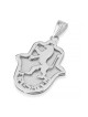 Collier pendentif Lion de Juda et Jérusalem Hamsa en or 14 carats - Jaune o