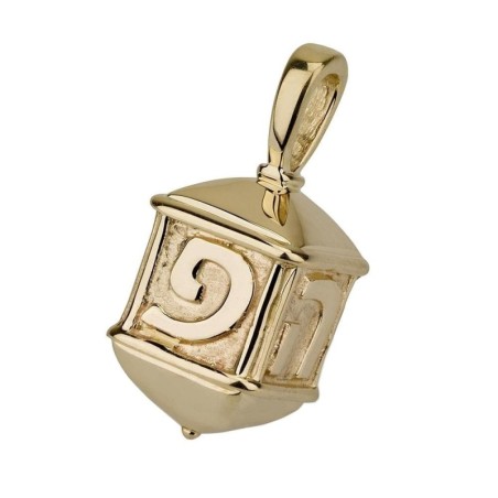 14K Gold Dreidel Pendant