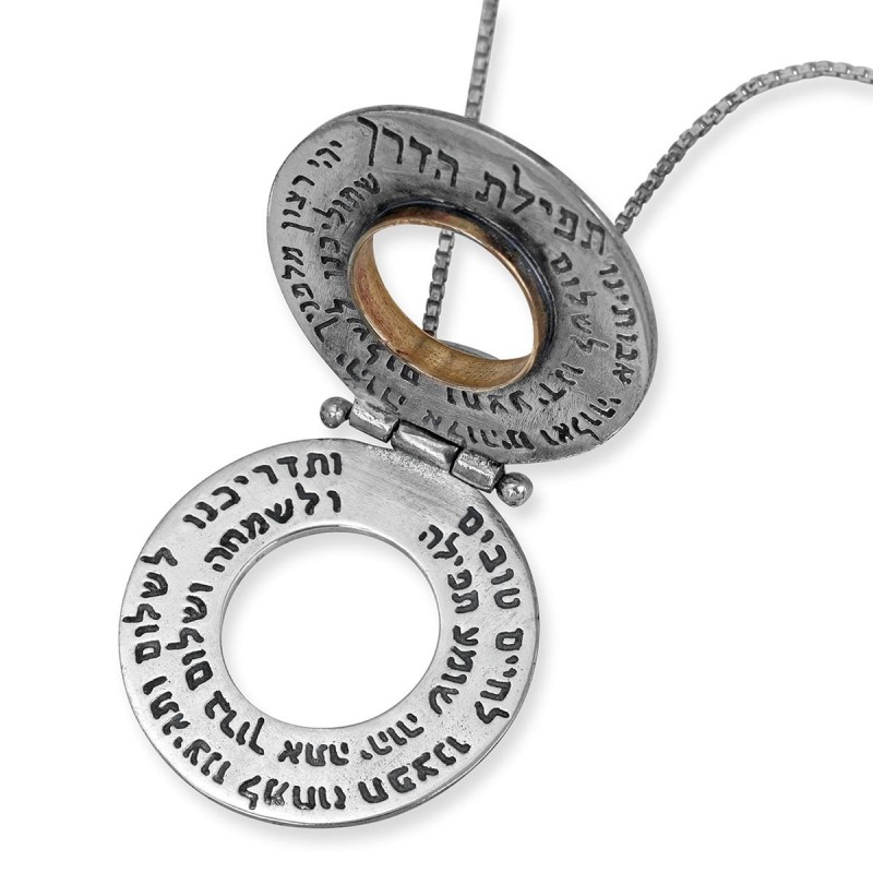 Collier Roue Argent et Or - Prière du Voyageur
