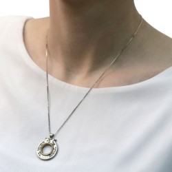 Silver and Gold Wheel Necklace - Traveler's Prayer