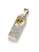 14K Gold Mezuzah Pendant with Rippled Finish