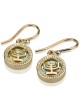 14K Gold and Roman Glass Menorah Earrings