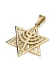 Étoile de David en or 14 carats avec pendentif Menorah