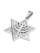 Étoile de David en or 14 carats avec pendentif Menorah