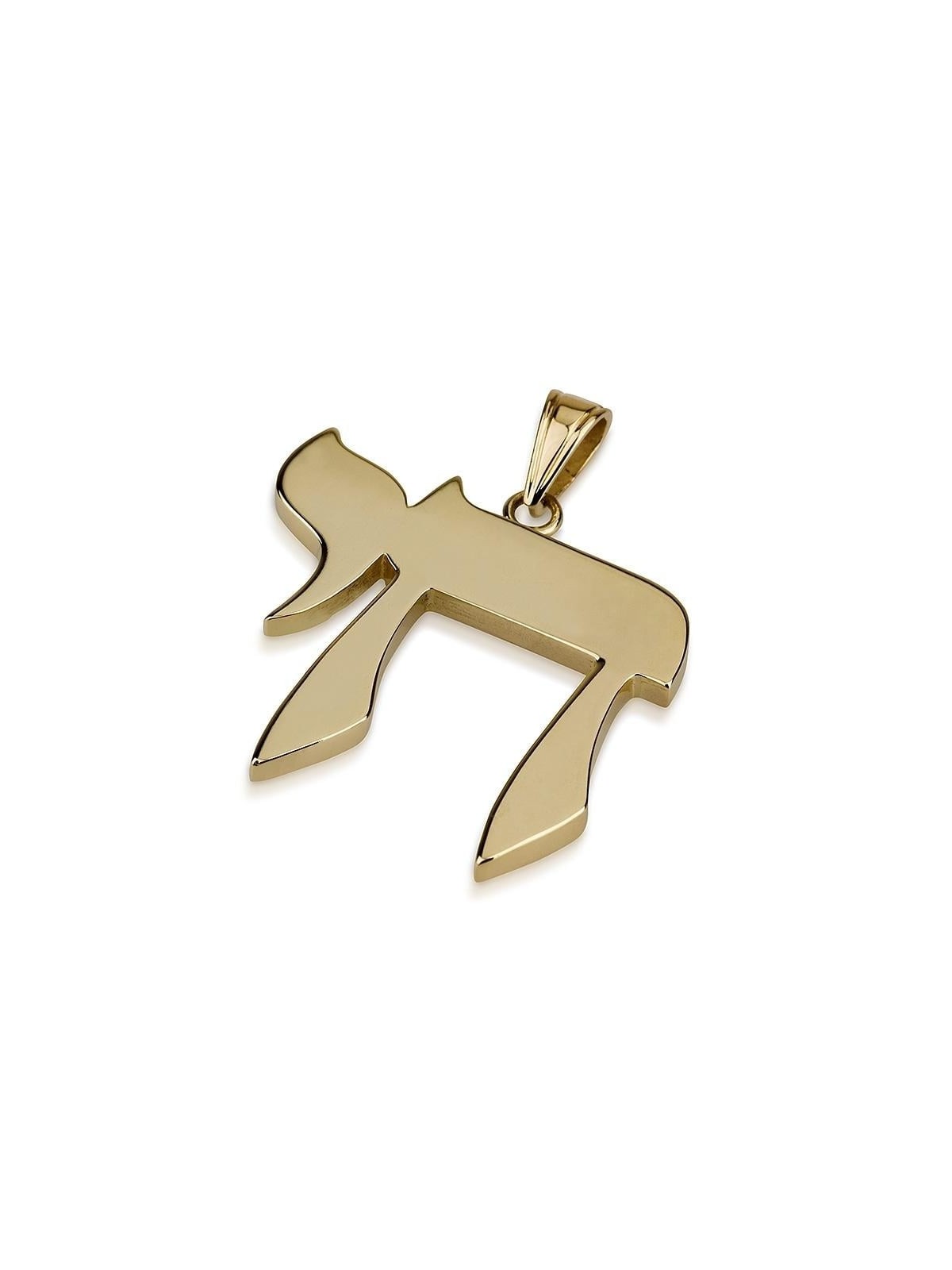 14K Gold Slender Chai Pendant Necklace - Yellow or White Gold