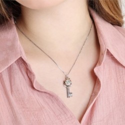 Silver and Gold Uriel Key Kabbalah Necklace