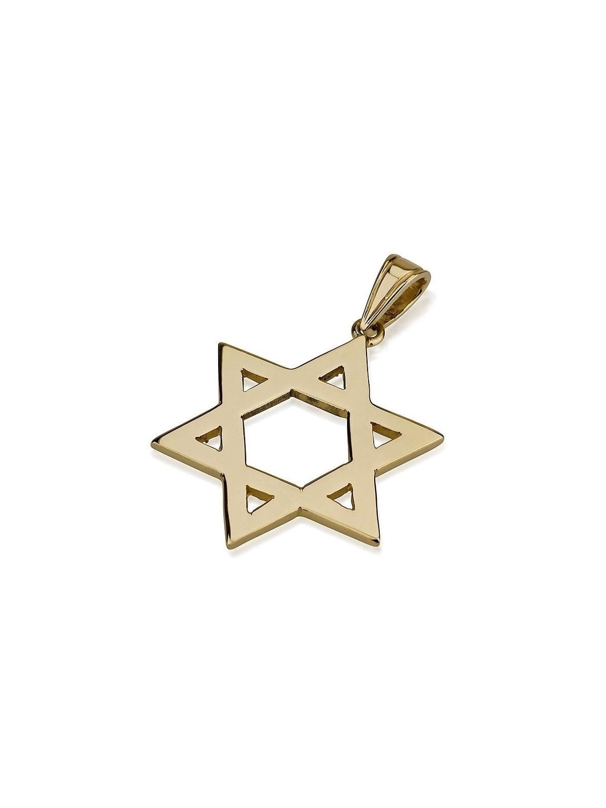Grand pendentif classique étoile de David en or 14 carats