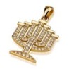 Deluxe 18K Gold and Diamonds Menorah Pendant