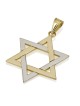 14K Gold Two-Tone Interlocking Star of David Pendant