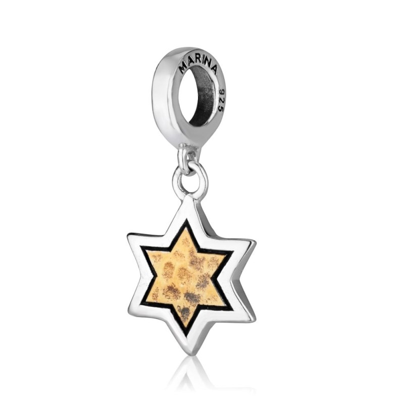 Charm pendentif étoile de David en argent sterling plaqué or