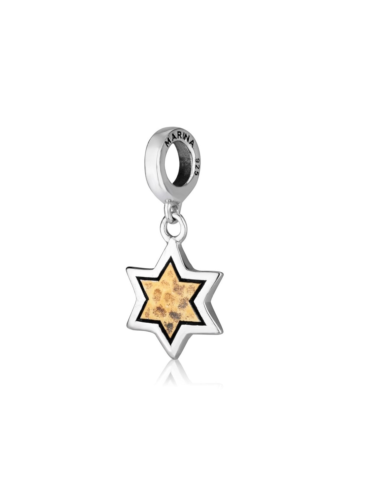 Charm pendentif étoile de David en argent sterling plaqué or