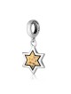 Charm pendentif étoile de David en argent sterling plaqué or