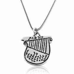 Silver Lyre Pendant Necklace