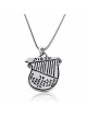 Silver Lyre Pendant Necklace