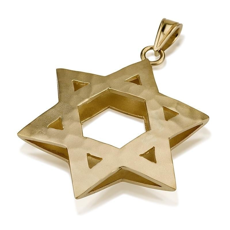 14K Gold Arched Star of David Pendant