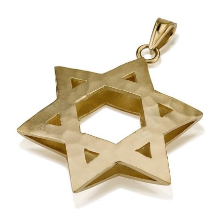 14K Gold Arched Star of David Pendant