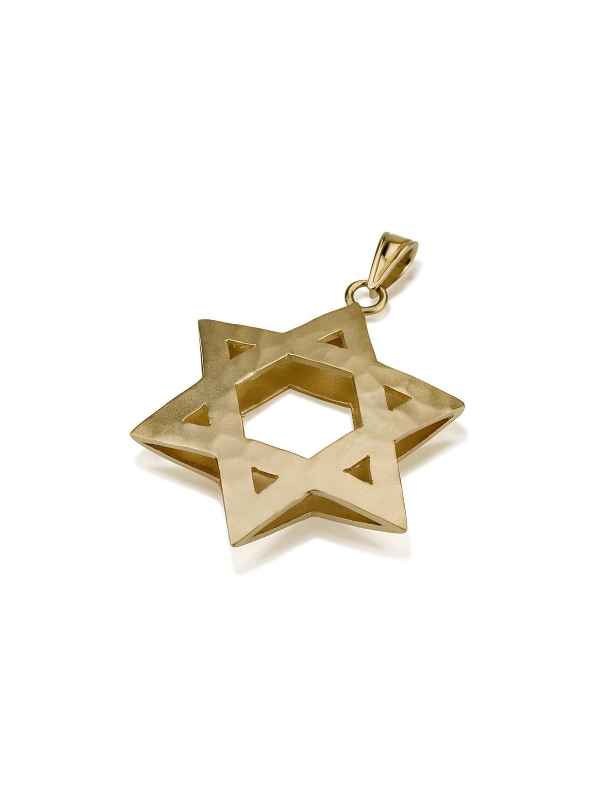 14K Gold Arched Star of David Pendant
