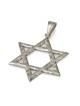 14K White Gold Deluxe Hammered Star of David Pendant