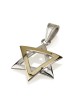 14K Two-Tone Gold Domed Star of David Pendant