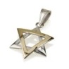 14K Two-Tone Gold Domed Star of David Pendant