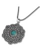 Collier hexagonal en argent sterling avec turquoise