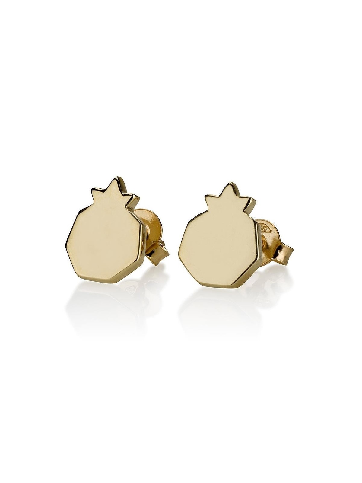 14K Gold Classic Pomegranate Stud Earrings
