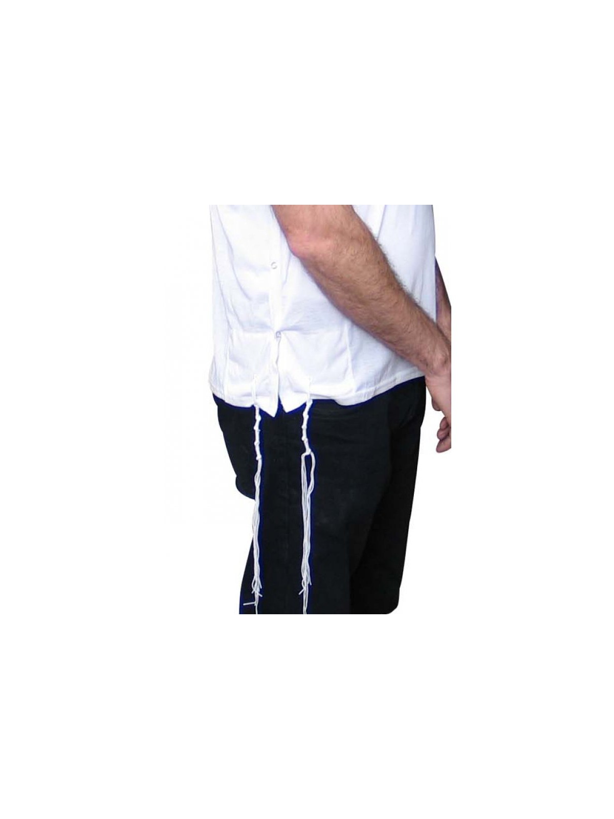 Adult White T Shirt with Tzitzit | Tzitzit T-Shirt