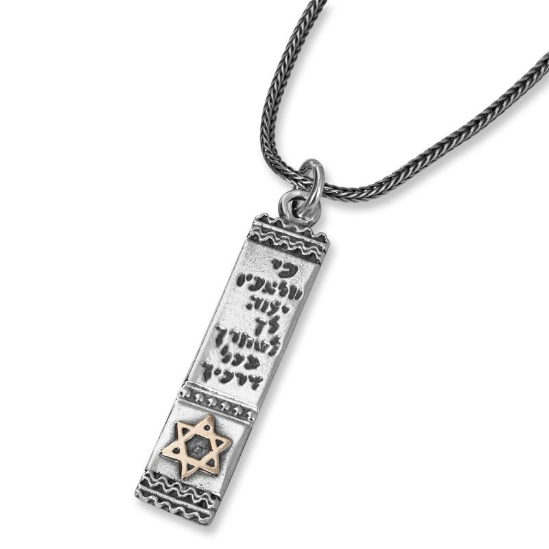 Prière du voyageur : Collier pendentif en argent avec étoile de David en or
