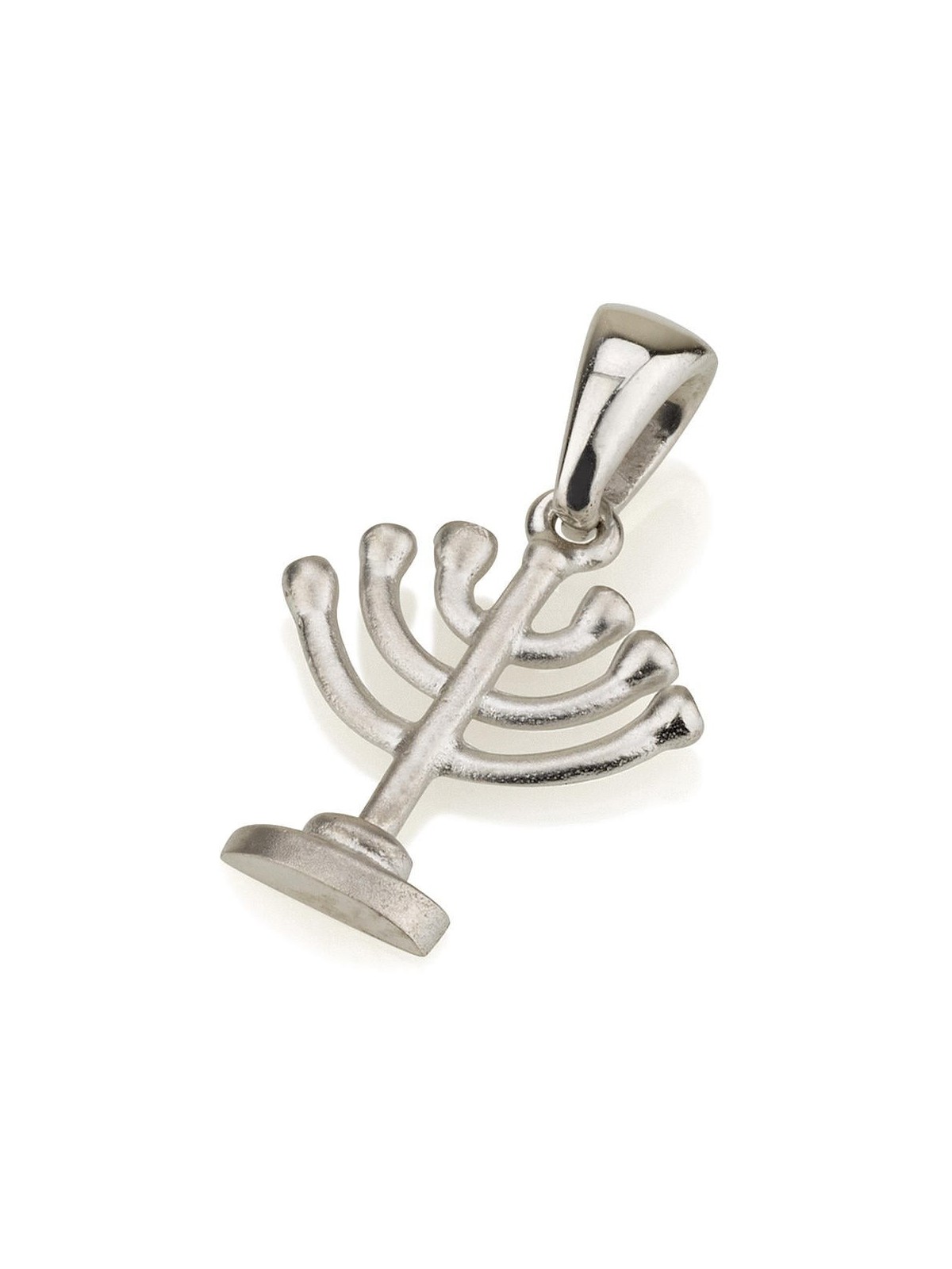 14K White Gold Menorah Pendant