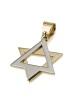 Pendentif étoile de David à deux couches en or blanc et jaune 14 carats