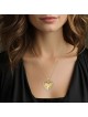 14K Gold Large Heart Shaped Tree of Life Pendant with Diamonds