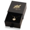 Double 14K Gold Star of David Pendant Necklace with Diamonds (Choice o