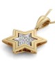 Double 14K Gold Star of David Pendant Necklace with Diamonds (Choice o