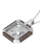 Men's 14K Gold Pendant with Star of David and Black and White Diamonds