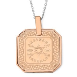 Men's 14K Gold Pendant with Star of David and Black and White Diamonds