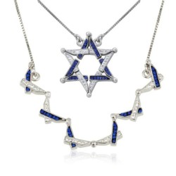 Interlocked Star of David Large Necklace With Reversibility