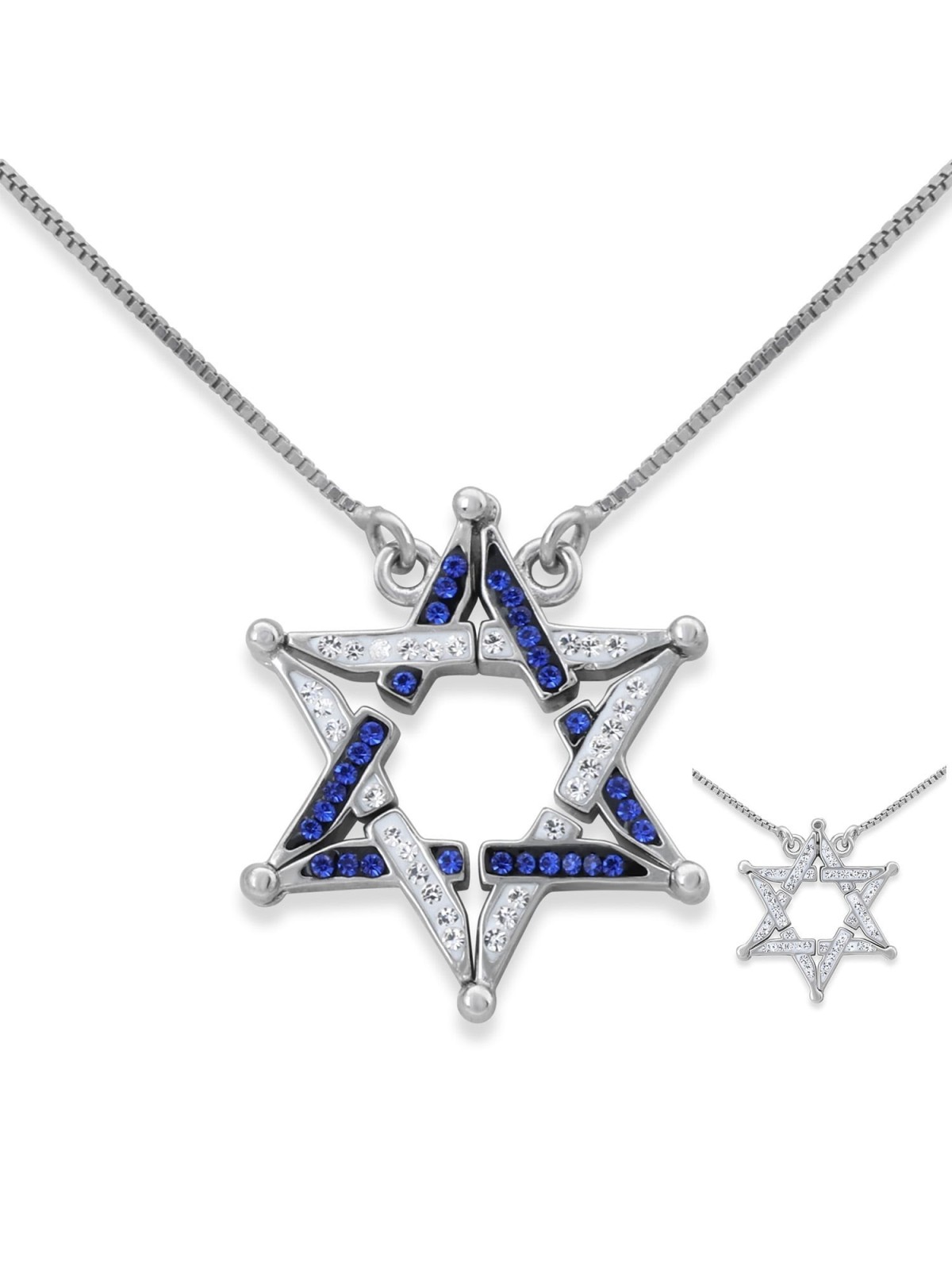 Interlocked Star of David Large Necklace With Reversibility