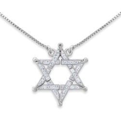 Interlocked Star of David Large Necklace With Reversibility